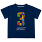 Birthday Personalized Name and Your Age Navy Short Sleeve Tee Shirt