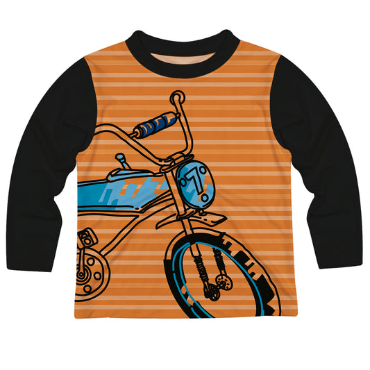 Bike Orange and Black Long Sleeve Tee Shirt