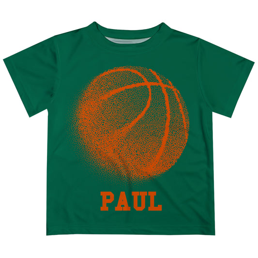 Basketball Name Green Short Sleeve Tee Shirt