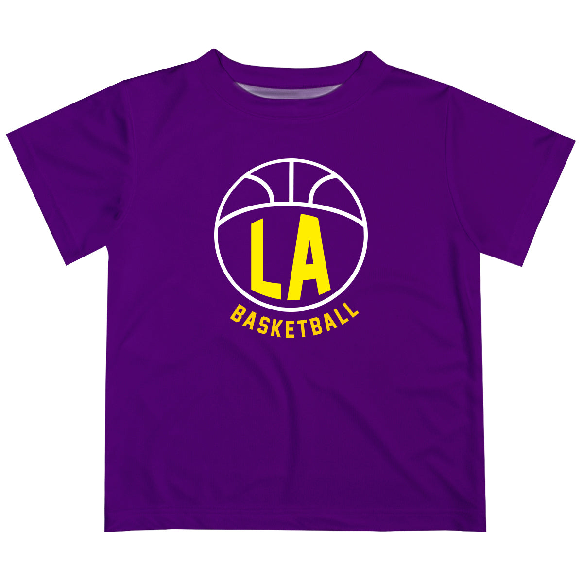 Basketball Los Angeles Purple Short Sleeve Boys Tee Shirt