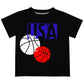 Basketball USA Black Short Sleeve Boys Tee Shirt