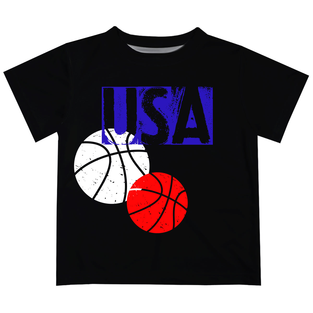 Basketball USA Black Short Sleeve Boys Tee Shirt
