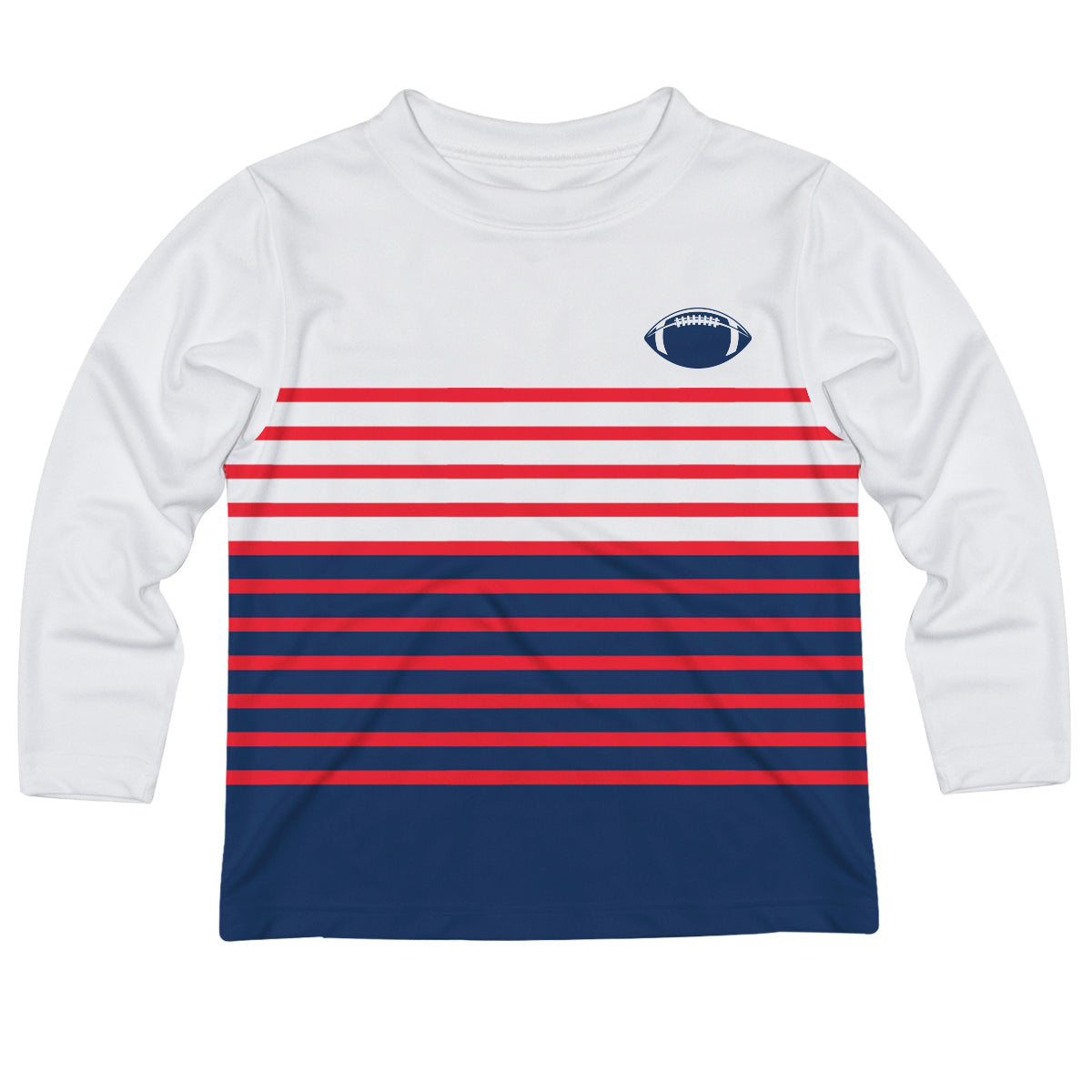 Football Navy and White Long Sleeve Tee Shirt