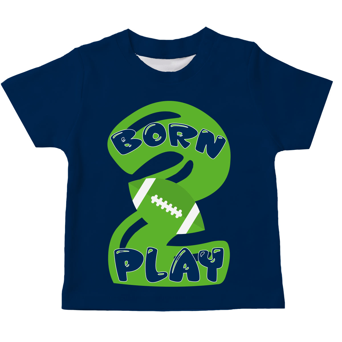 Born 2 Play Navy and Green Short Sleeve Tee Shirt