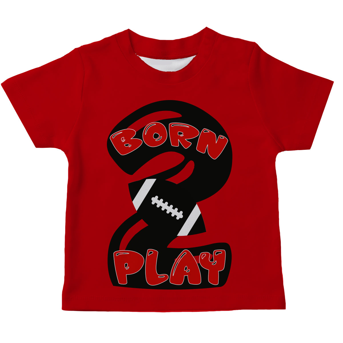 Born 2 Play Red and Black Short Sleeve Tee Shirt