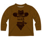 Cowboy  and Personalized Name Brown Long Sleeve Tee Shirt - Wimziy&Co.