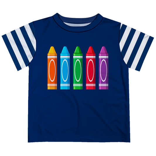 Crayons Navy Short Sleeve Tee Shirt