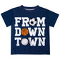From Down Town Navy Short Sleeve Tee Shirt