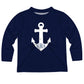 Anchor Monogram Navy Long Sleeve Tee Shirt - Wimziy&Co.