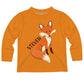 Fox Personalized Name Orange Long Sleeve Tee Shirt