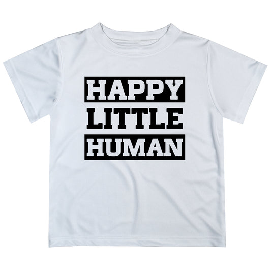 Happy Little Human White Short Sleeve Tee Shirt