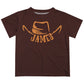 Cowboy Hat Name Brown Short Sleeve Tee Shirt - Wimziy&Co.