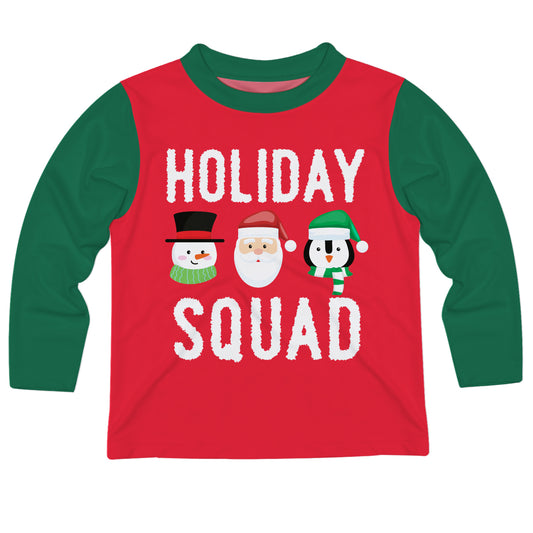 Holiday Squad Red and Green Long Sleeve Tee Shirt