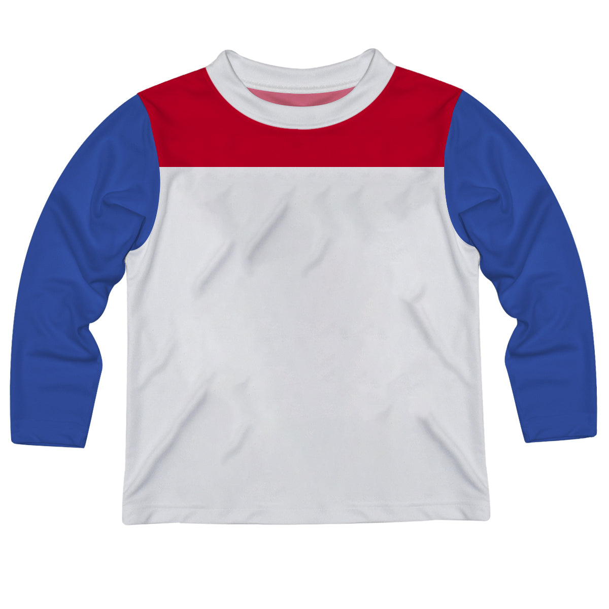 Personalized Initial Name White Red and Blue Long Sleeve Tee Shirt - Wimziy&Co.