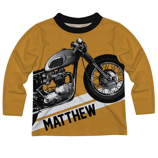 Motorcycle Name Yellow Long Sleeve Tee Shirt