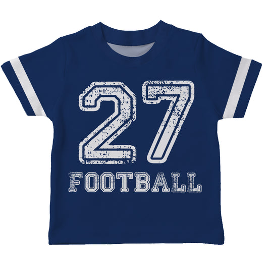 Number Football Navy and White Short Sleeve Boys Tee Shirt