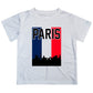 Paris Flag White Short Sleeve Boys Tee Shirt