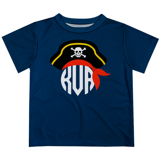 Pirate Monogram Navy Short Sleeve Tee Shirt