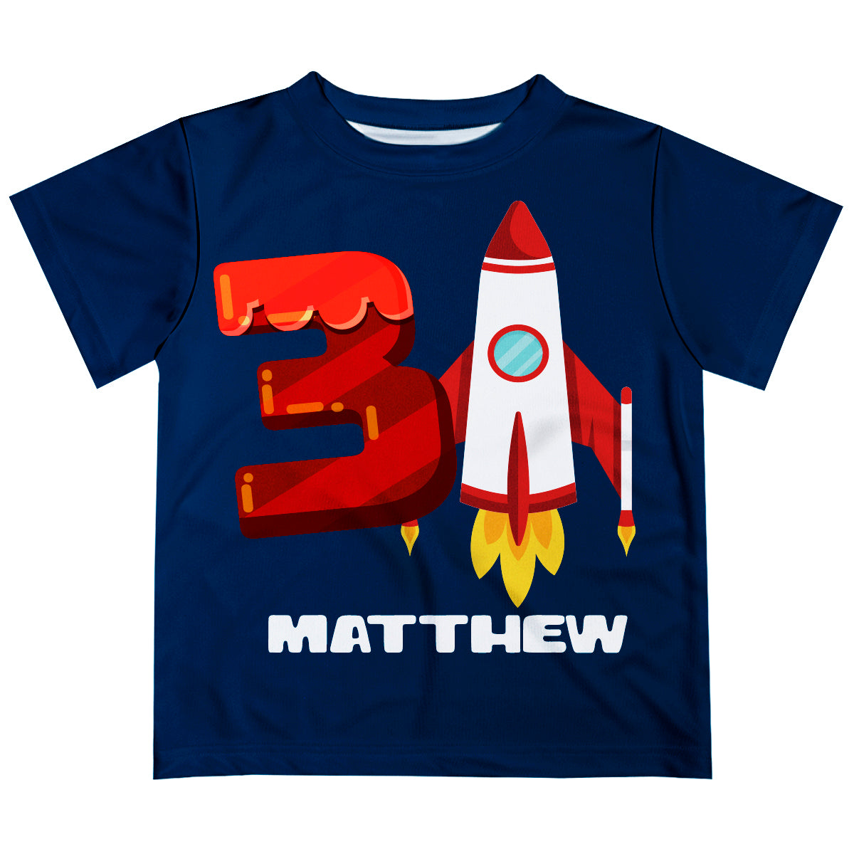 Rocket Name and Your Age Navy Short Sleeve Tee Shirt - Wimziy&Co.