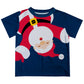 Blue short sleeve tee shirt with santa and name - Wimziy&Co.