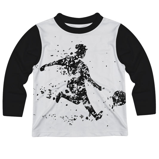 Soccer Player White And Black Long Sleeve Tee Shirt