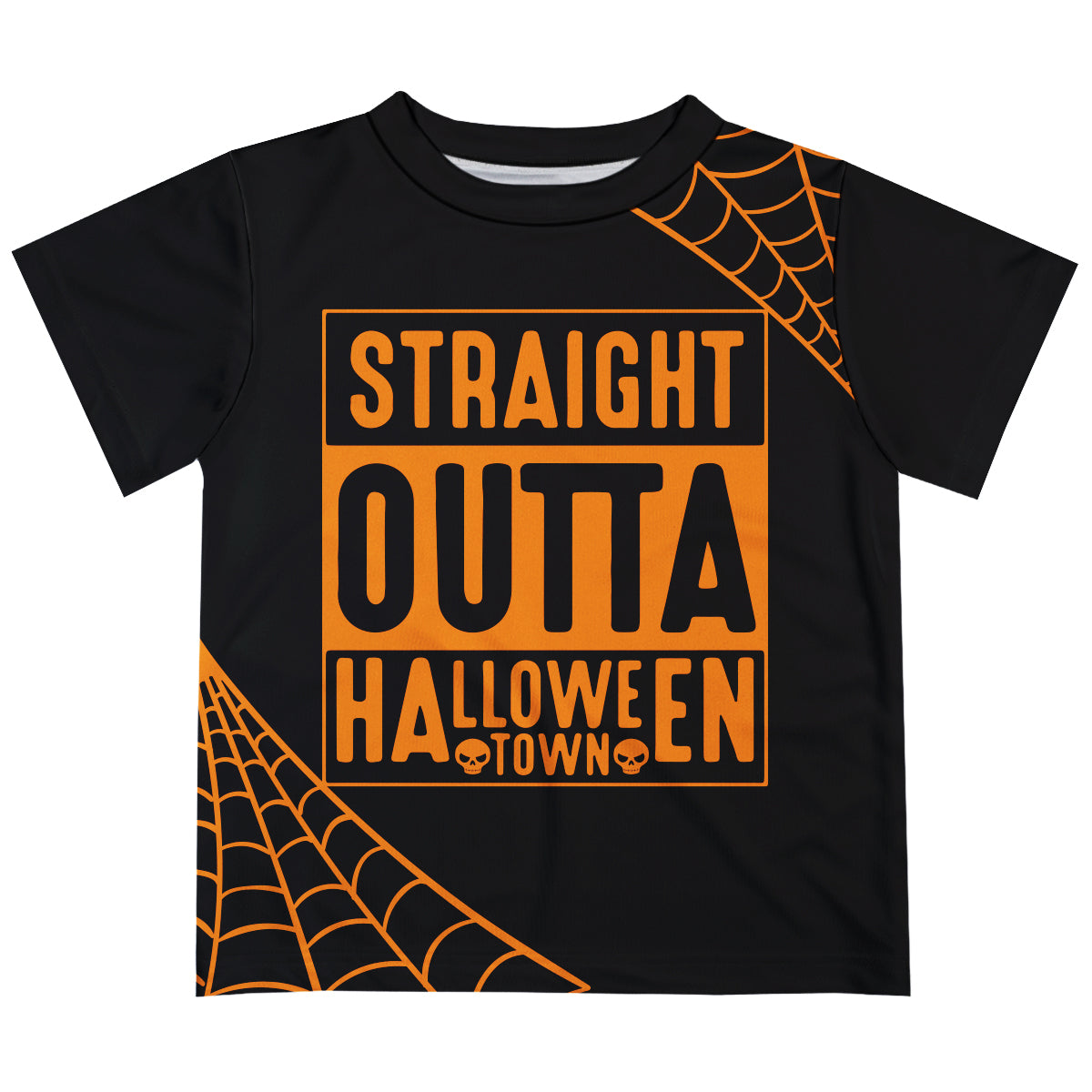 Straight Outta Halloween Town Black Short Sleeve Tee Shirt