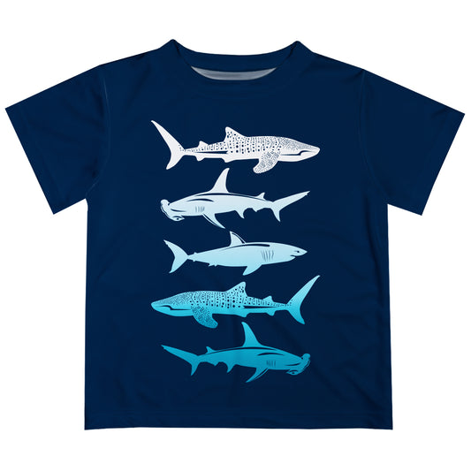 Shark Navy Short Sleeve Tee Shirt