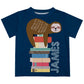 Sloth And Books Name Navy Short Sleeve Tee Shirt