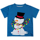 Blue short sleeve tee shirt with snowman and name - Wimziy&Co.