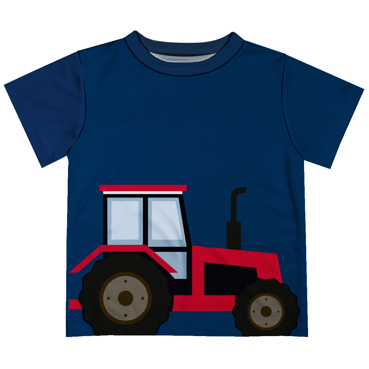 Tractor Personalized Name Navy Short Sleeve Tee Shirt - Wimziy&Co.