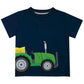 Tractor Personalized Name Navy Short Sleeve Tee Shirt - Wimziy&Co.