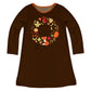 Fall Monogram Brown Long Sleeve A Line Dress - Wimziy&Co.