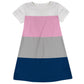 Personalized Monogram Stripes Colors Short Sleeve A Line Dress - Wimziy&Co.