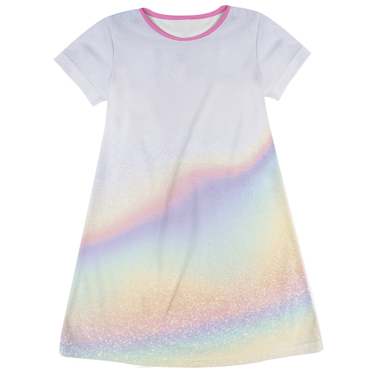 Personalized Name Rainbow Colors Short Sleeve A Line Dress - Wimziy&Co.