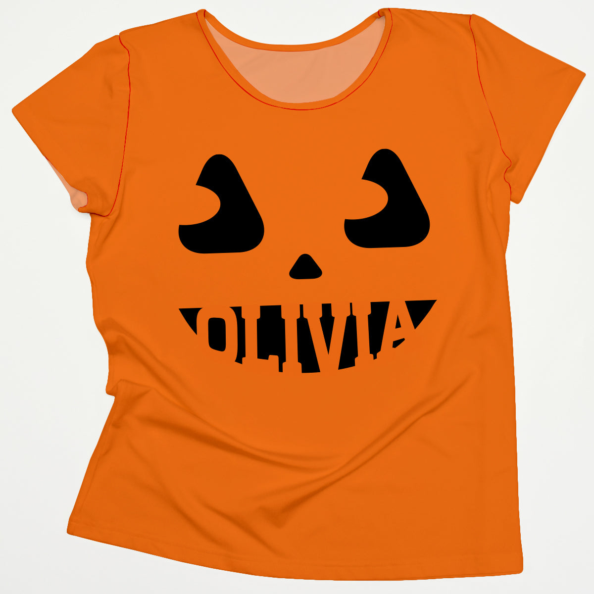 Jack O Lantern Personalized Name Orange Short Sleeve Tee Shirt
