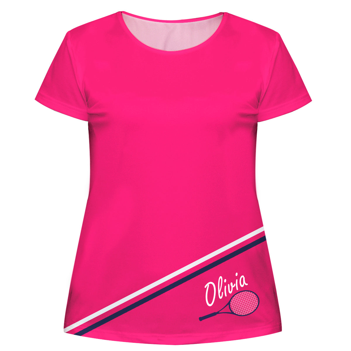 Tennis Name Hot Pink Short Sleeve Tee Shirt - Wimziy&Co.