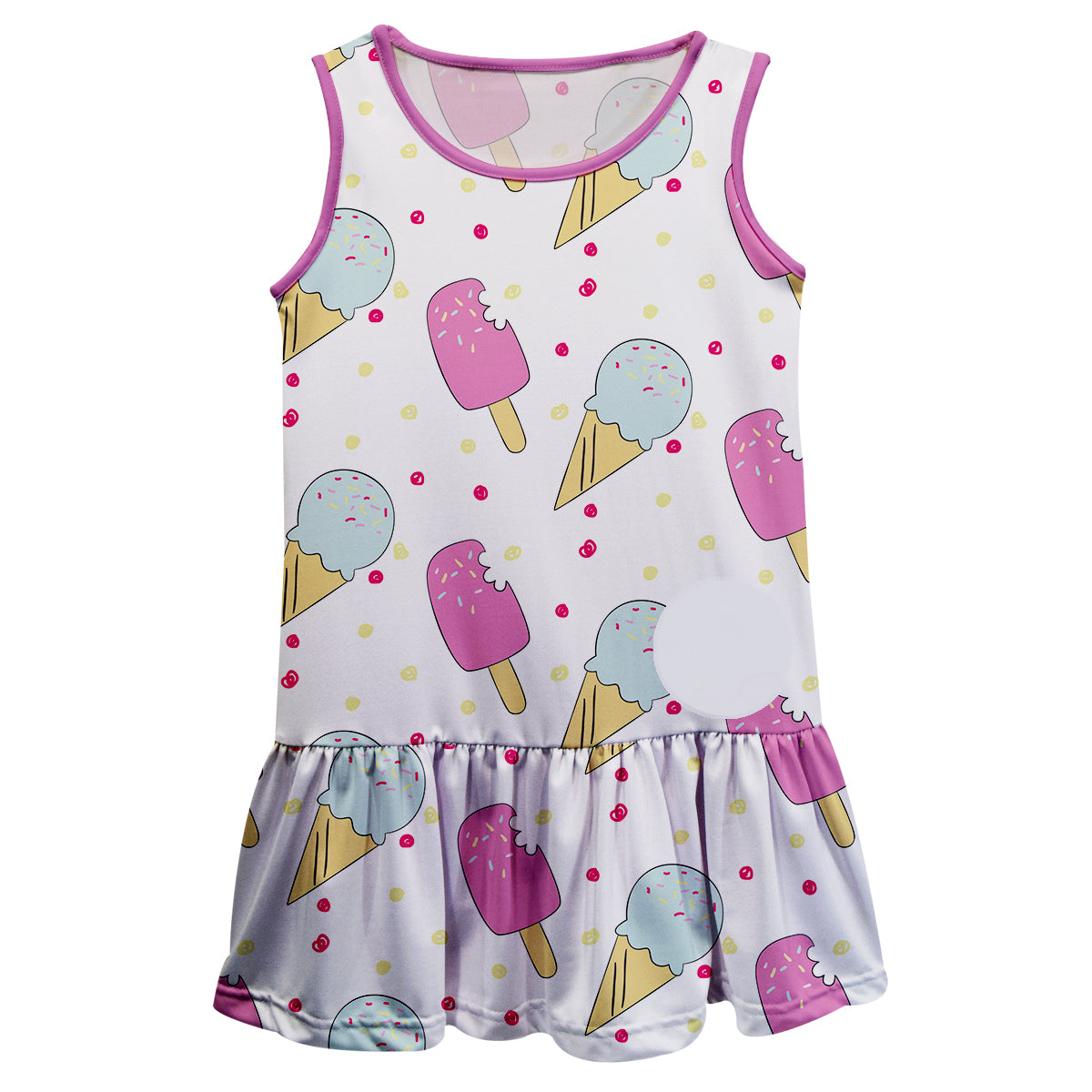 Ice Cream and Popsicles Personalized Monogram  White Lily Dress - Wimziy&Co.