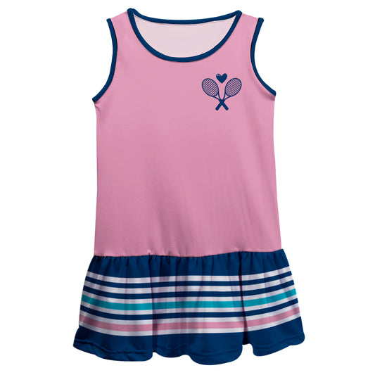 Tennis Navy And Pink Lily Dress - Wimziy&Co.