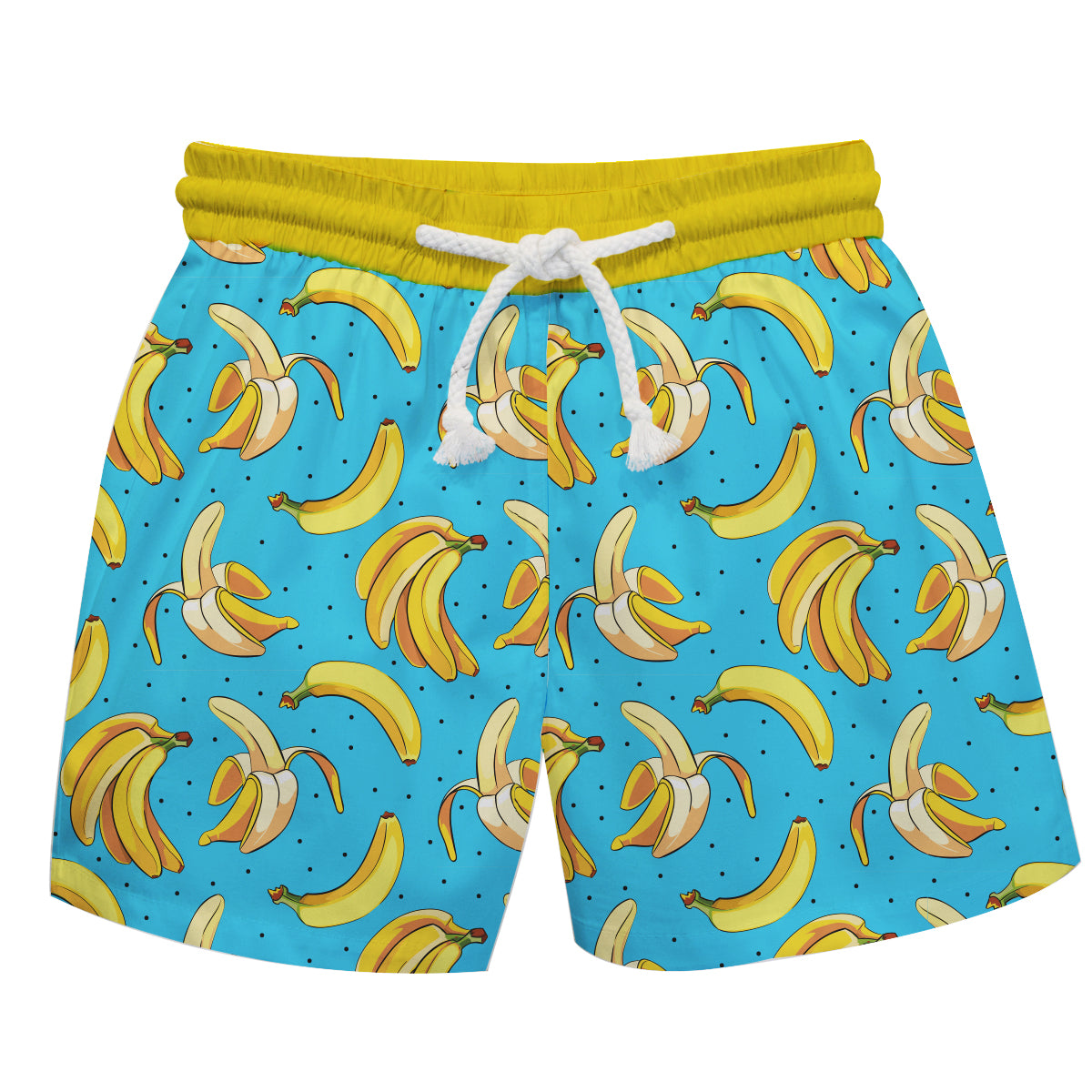 Bananas Print Aqua and Yellow Swimtrunk