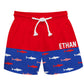 Shark Personalized Name Blue and Red Swimtrunk