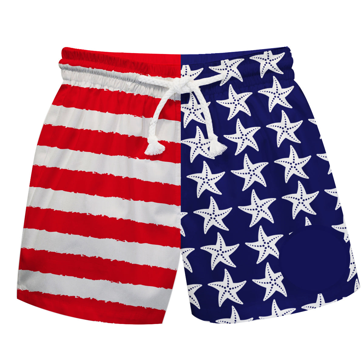 USA Flag Personalized Monogram White Red and Blue Swimtrunk - Wimziy&Co.
