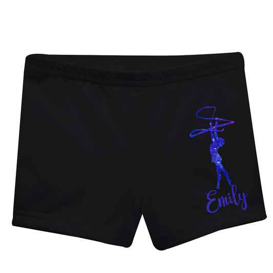 Gymnast Silhouette Personalized Name Black Shorties