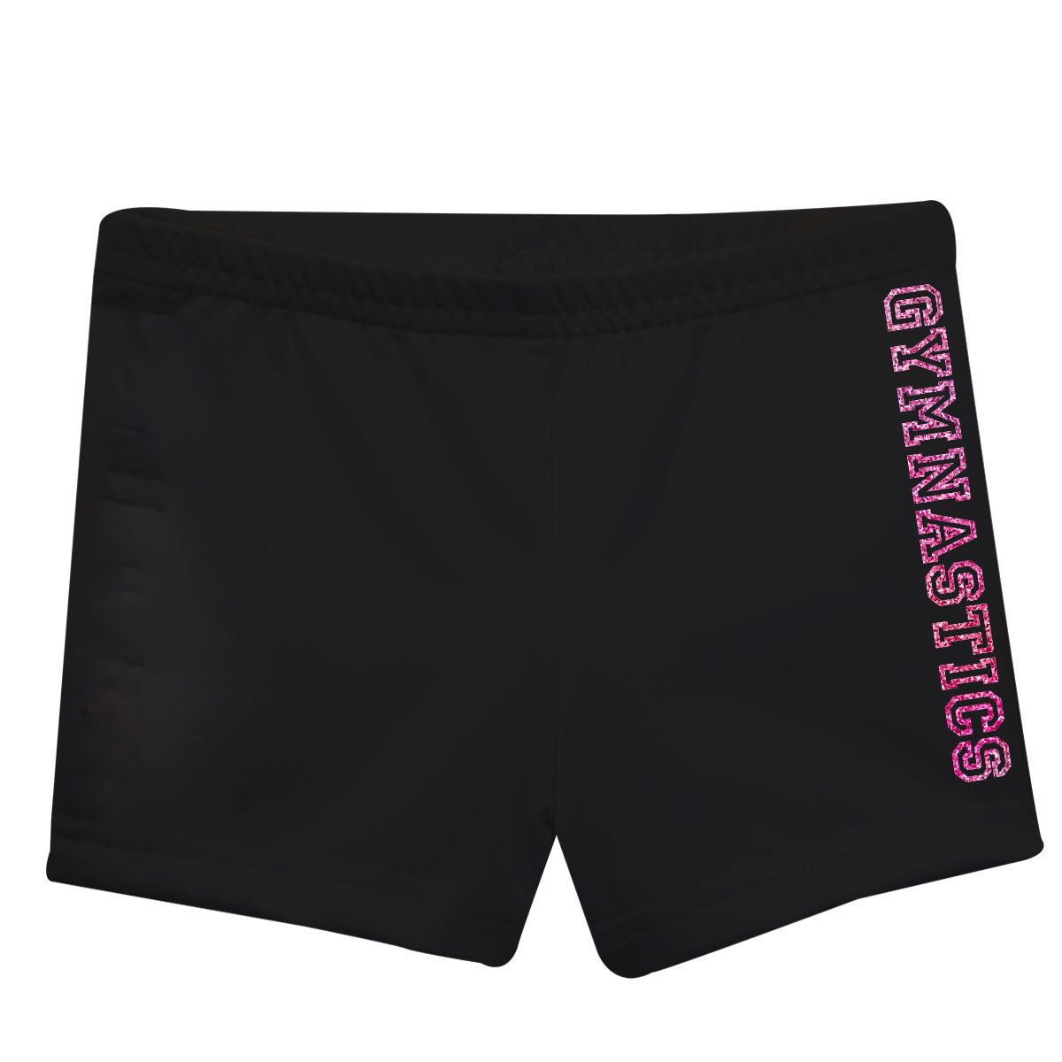 Black and multicolor glitter gymnast shorts with name – Wimziy&Co.