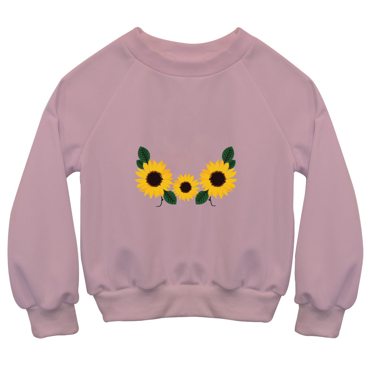 Girls pink sunflowers sweater with monogram - Wimziy&Co.