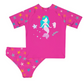 Mermaid Name Hot Pink 2pc Short Sleeve Rash Guard - Wimziy&Co.