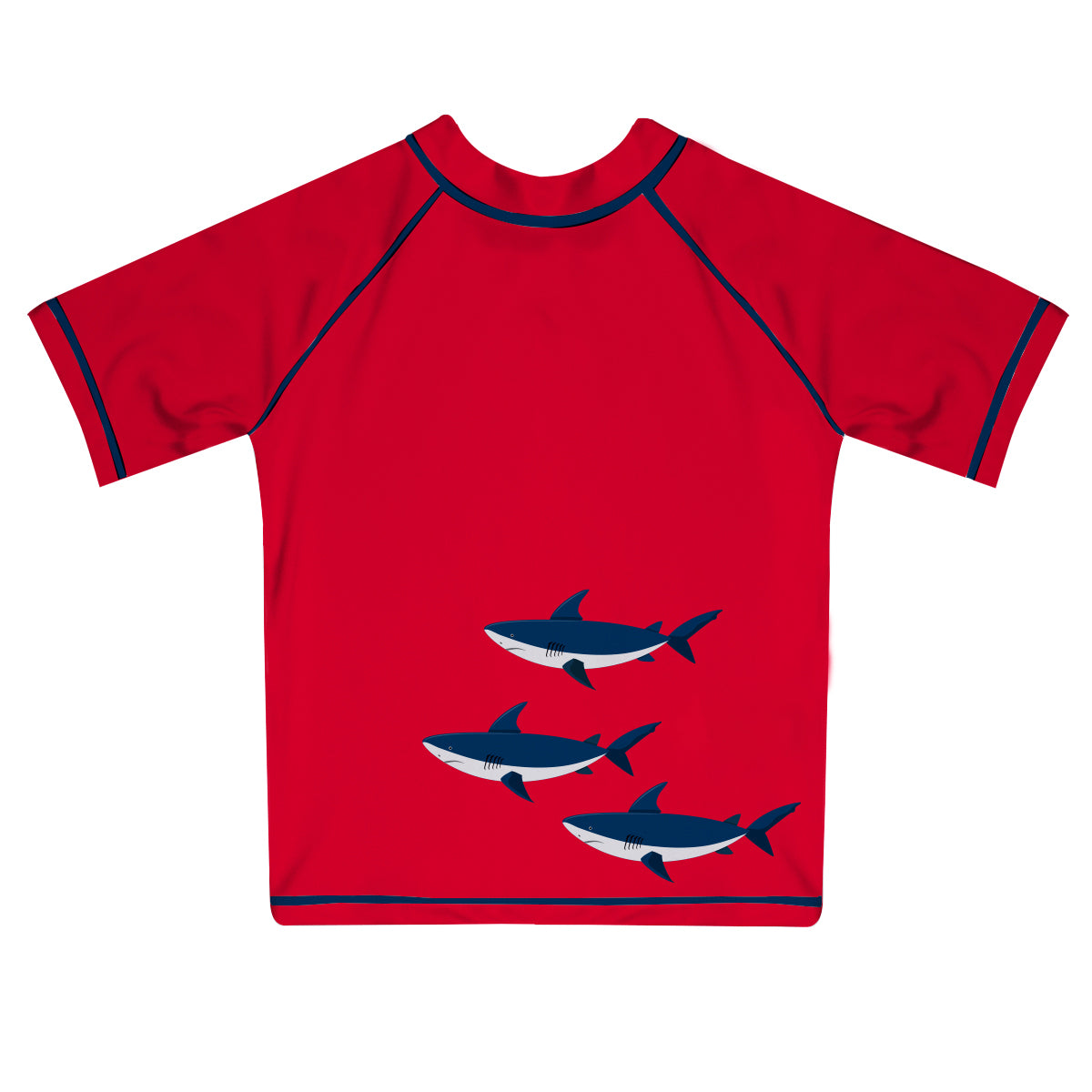 Sharks Personalized Monogram Red Short Sleeve Rash Guard - Wimziy&Co.