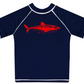 Shark Personalized Name Navy Short Sleeve Rash Guard - Wimziy&Co.