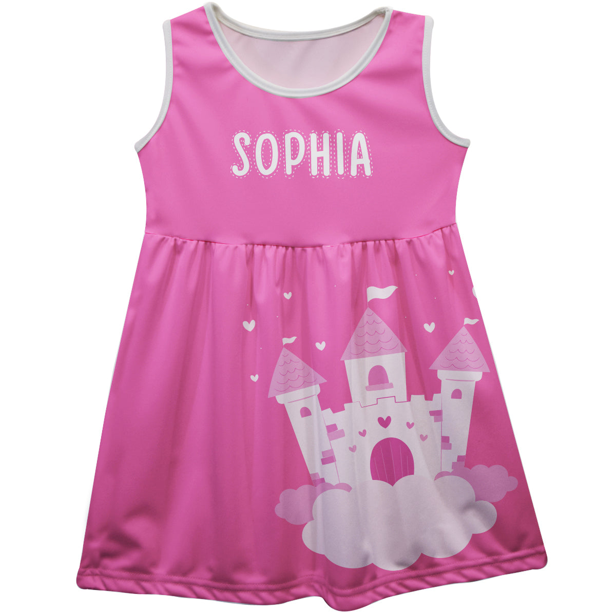 Castle Personalized Name Pink Tank Dress - Wimziy&Co.