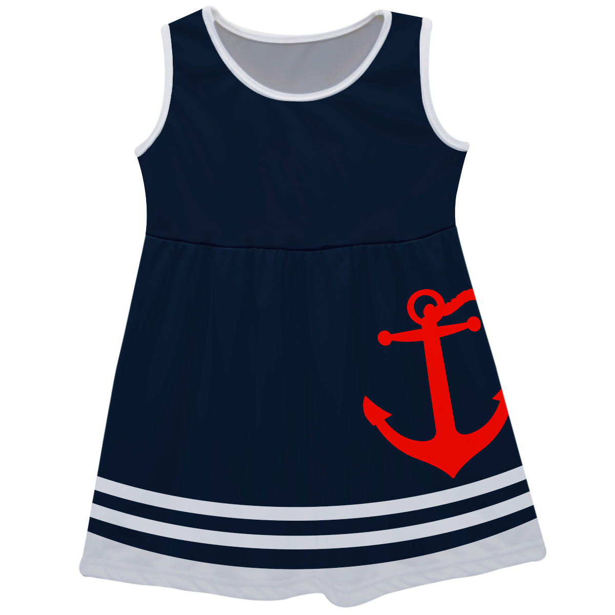 Nautical Monogram Navy Stripes Tank Dress - Wimziy&Co.