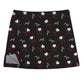 Golf And Heart Print Black Skirt With Side Vents - Wimziy&Co.